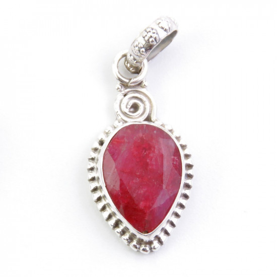 Ruby - silver pendant